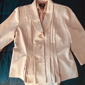 Blush pink skirt suit